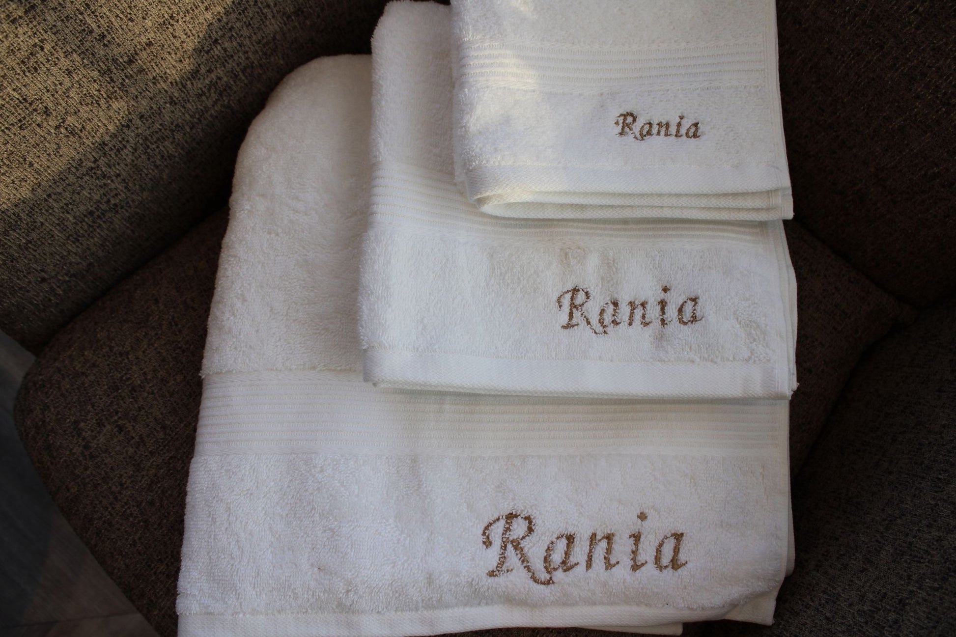 Geborduurde Handdoek - Wit - HADIYAA