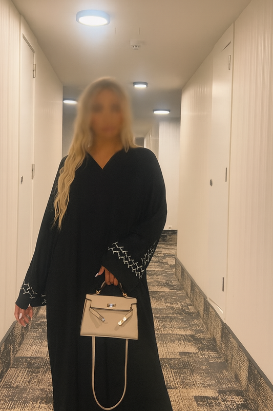 Abaya Rania - Zwart/Mintgroen