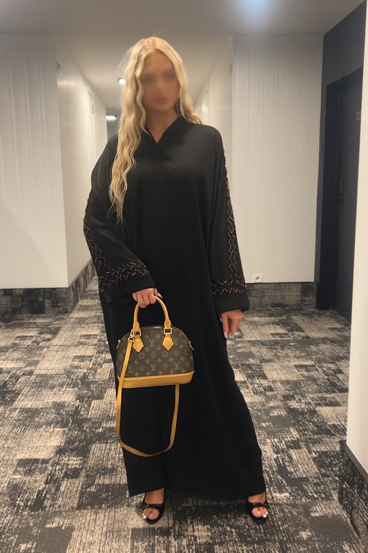 Abaya Rania - Zwart/Bordeaux