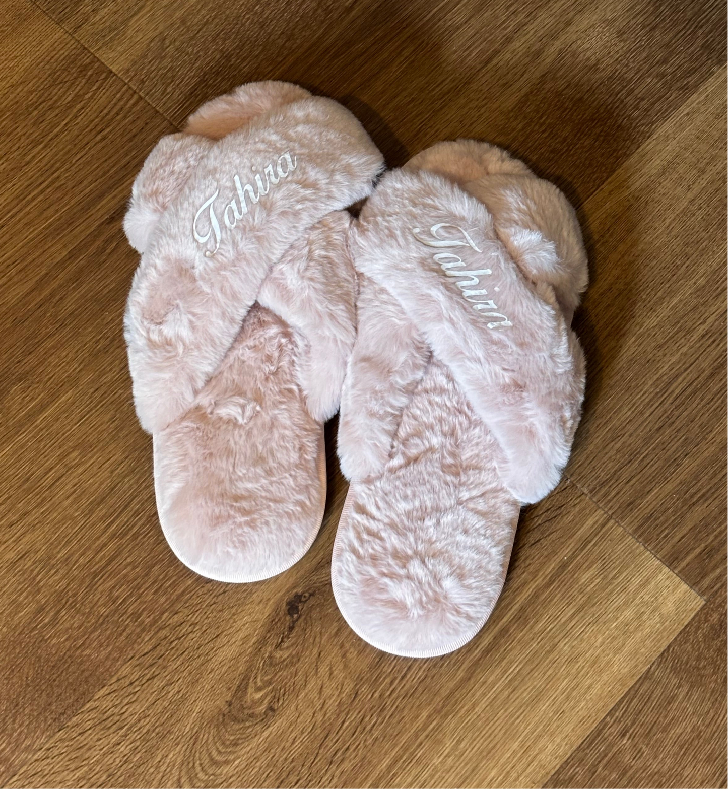 Gepersonaliseerde Pantoffels met Gekruiste Bandjes - Roos