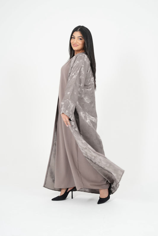 Abaya (Kimono + Onderjurk) - Taupe - HADIYAA