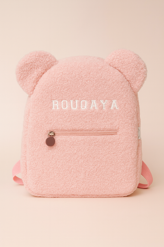 Geborduurde Teddy Rugzak - Roos