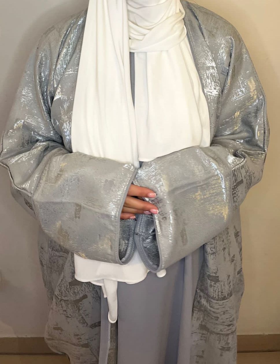 Abaya (Kimono + Onderjurk) - Grijs - HADIYAA
