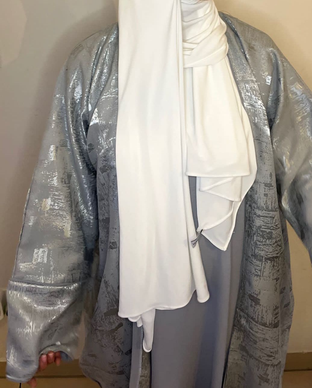 Abaya (Kimono + Onderjurk) - Grijs - HADIYAA