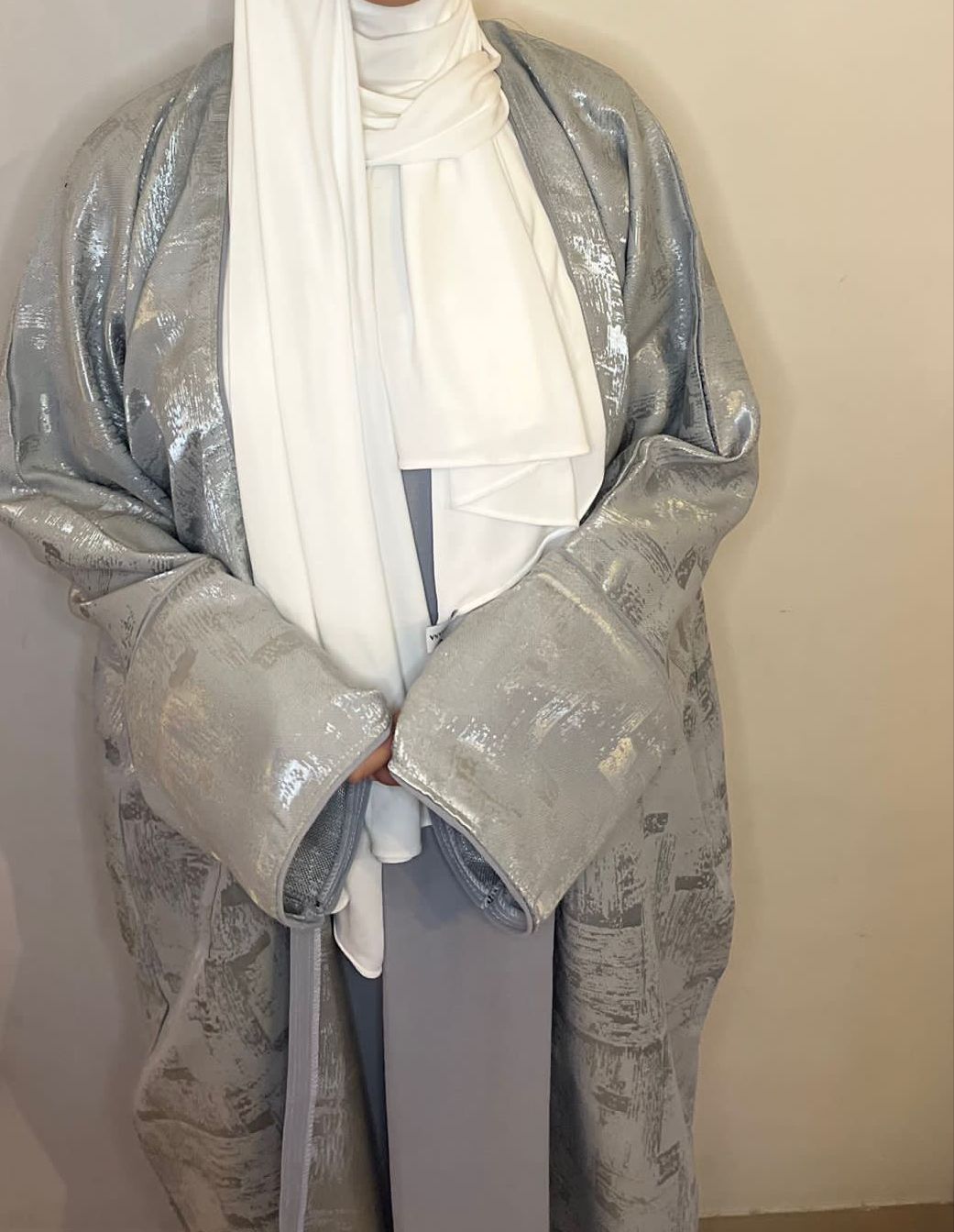 Abaya (Kimono + Onderjurk) - Grijs - HADIYAA