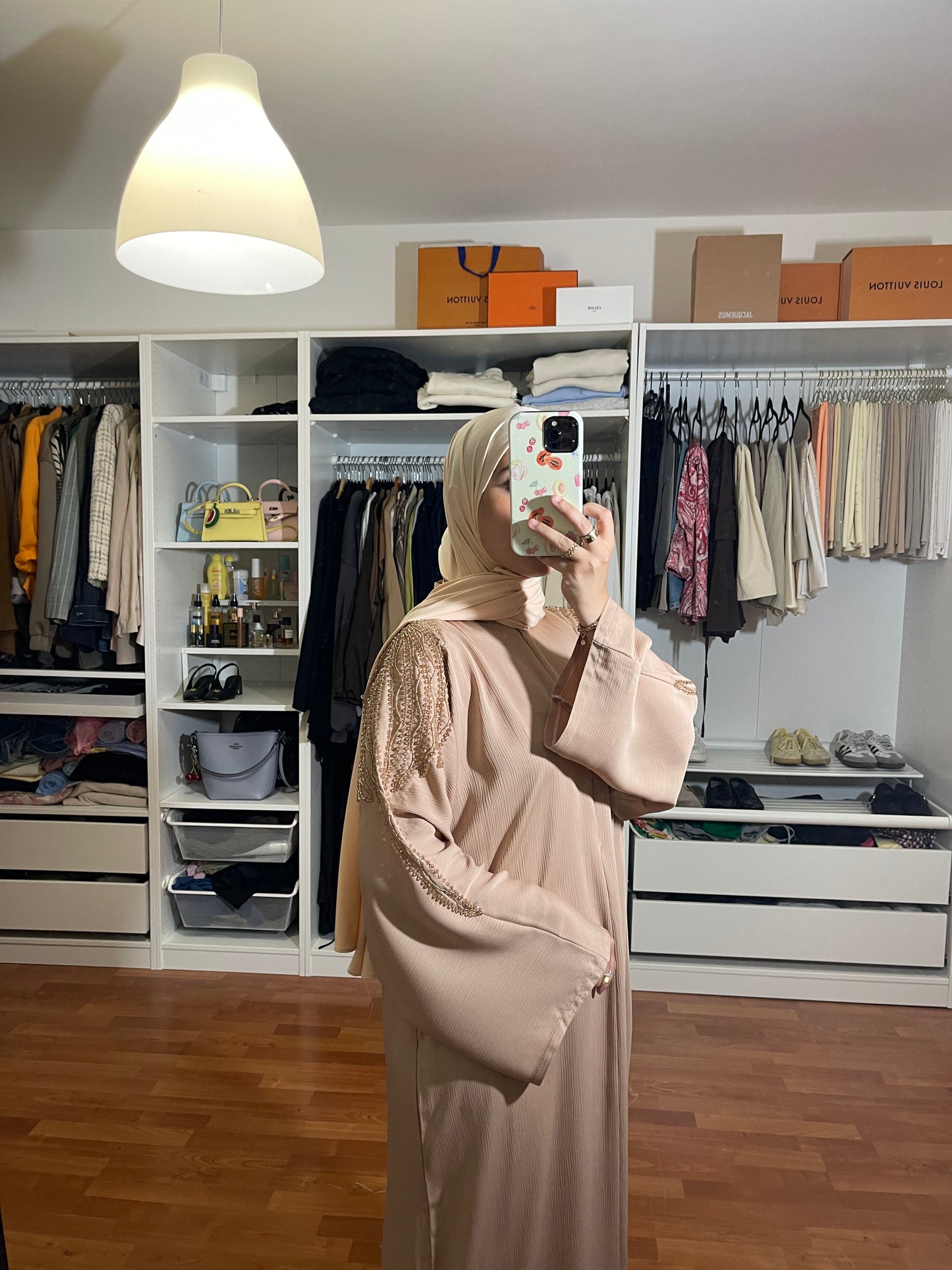 Abaya Inas Met Rits - Beige