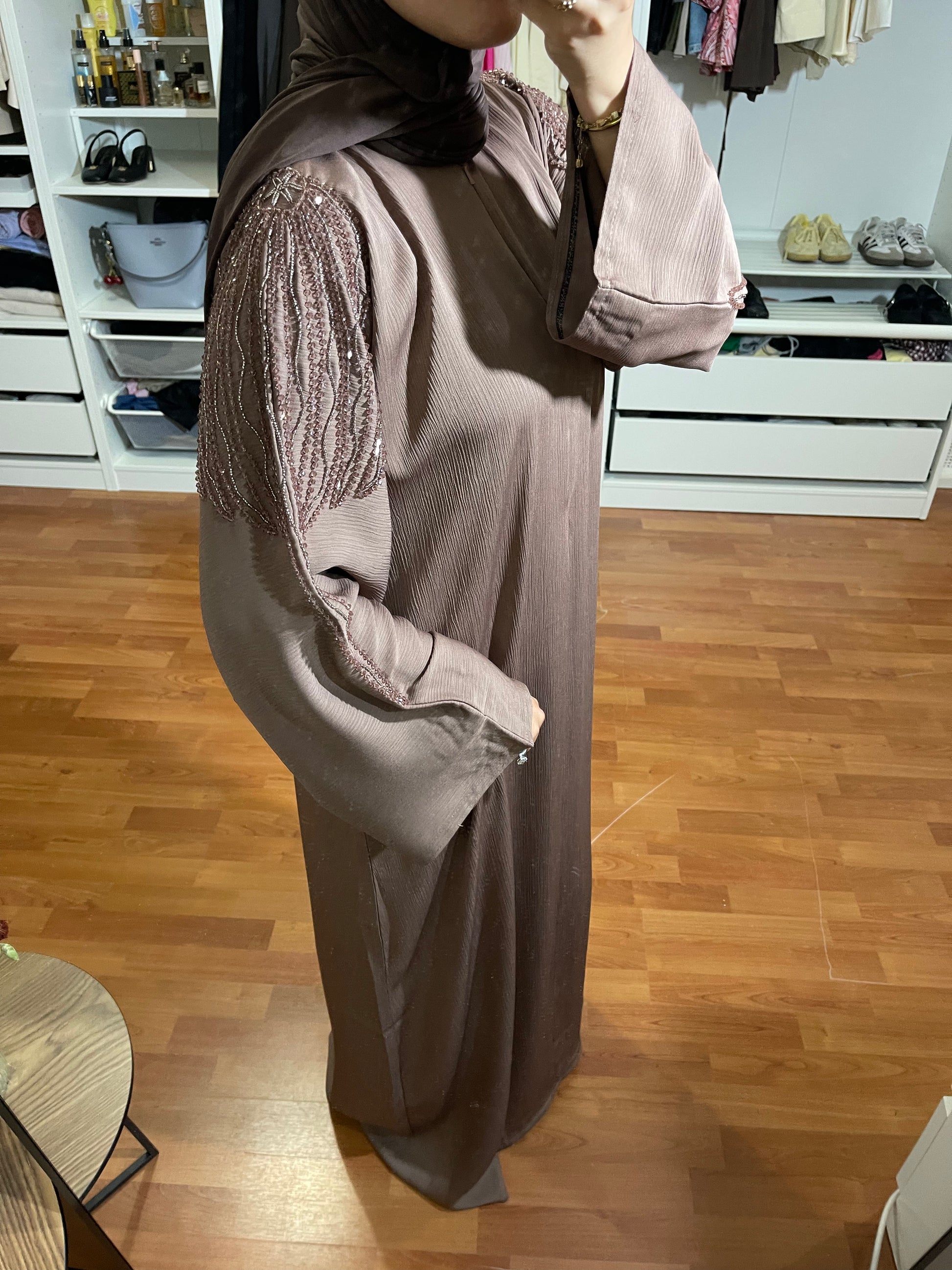 Abaya Inas Met Rits - Bruin - HADIYAA