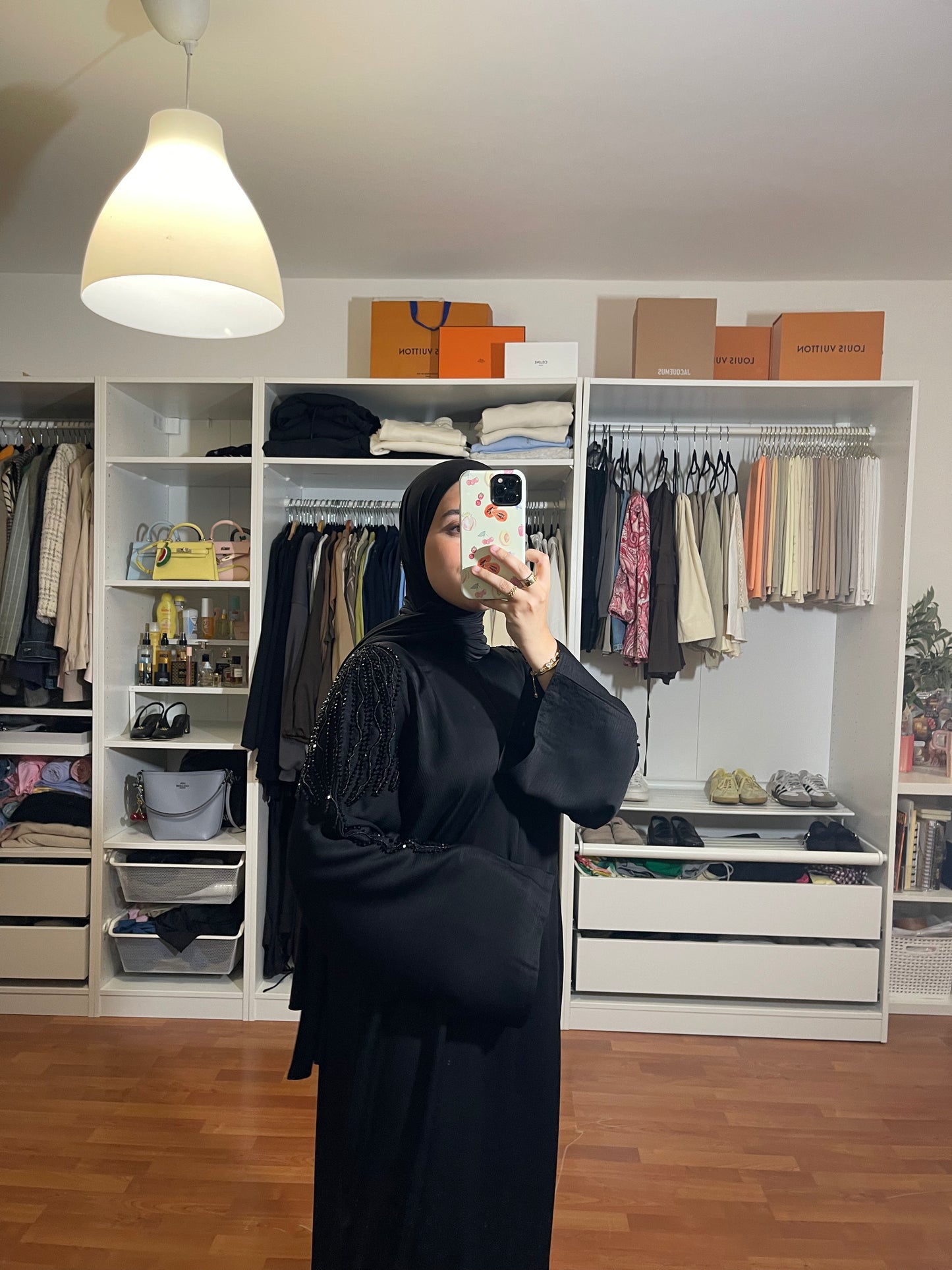 Abaya Inas Met Rits - Zwart