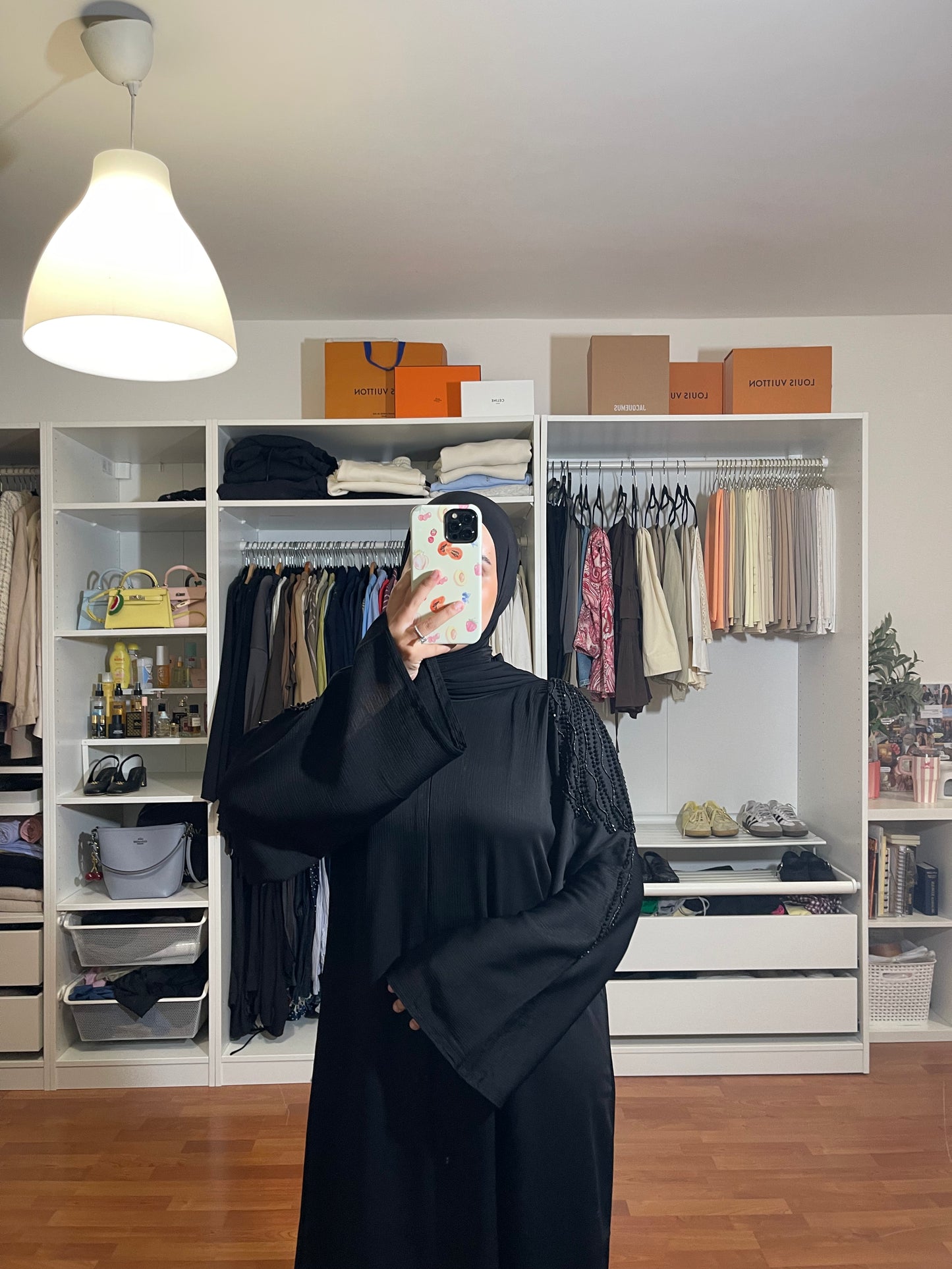 Abaya Inas Met Rits - Zwart