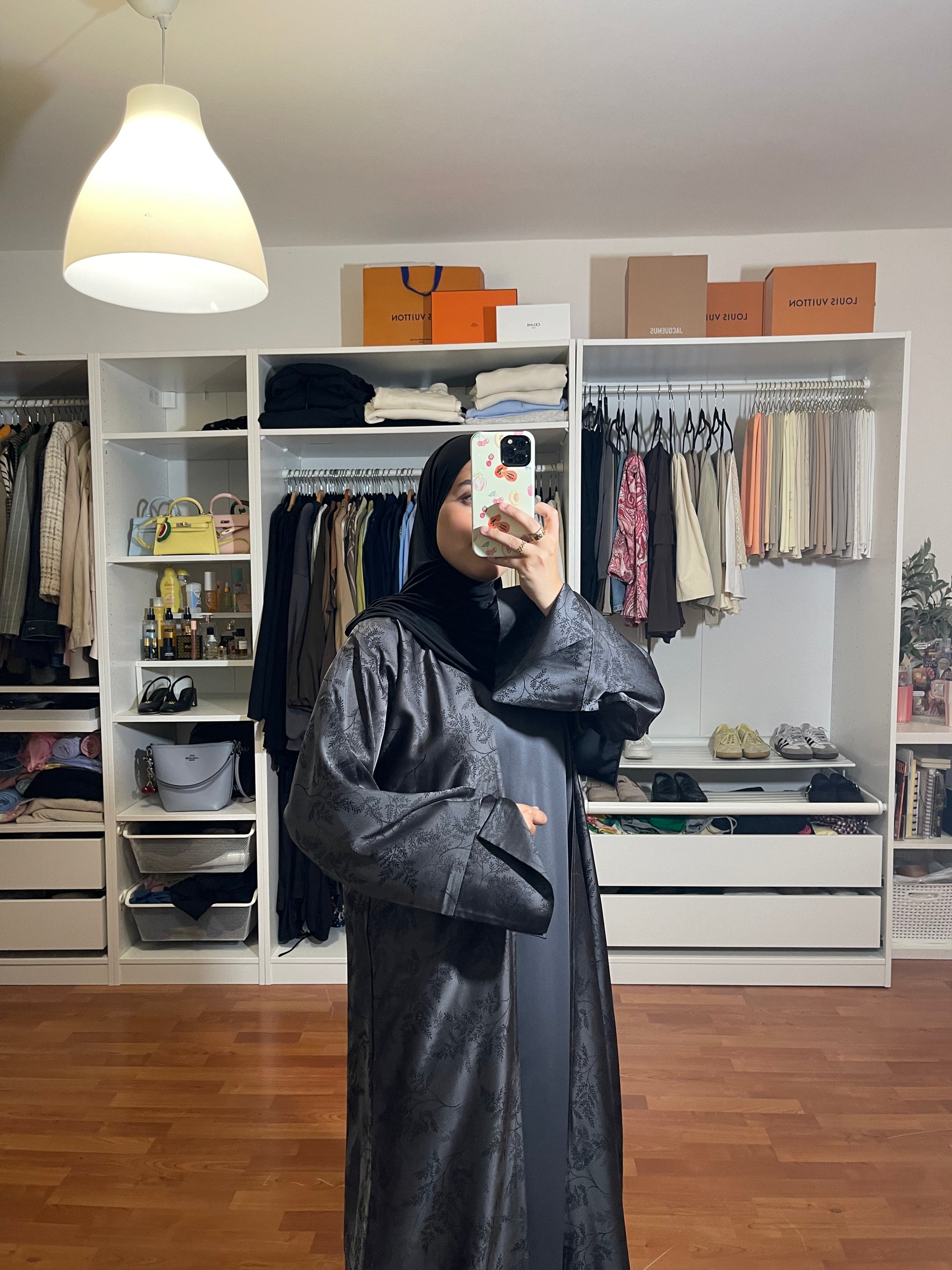 Abaya Malak (Kimono + Onderjurk) - Grijs - HADIYAA