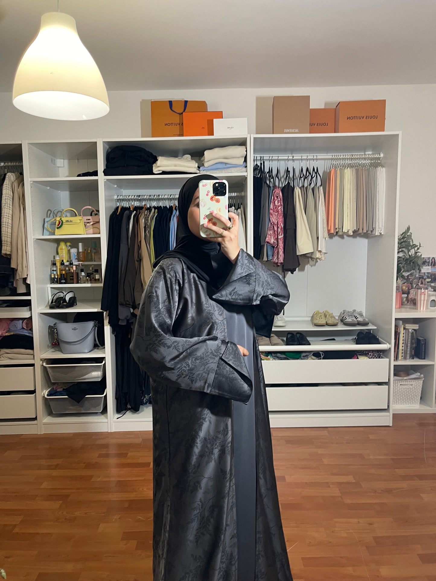 Abaya Malak (Kimono + Onderjurk) - Grijs