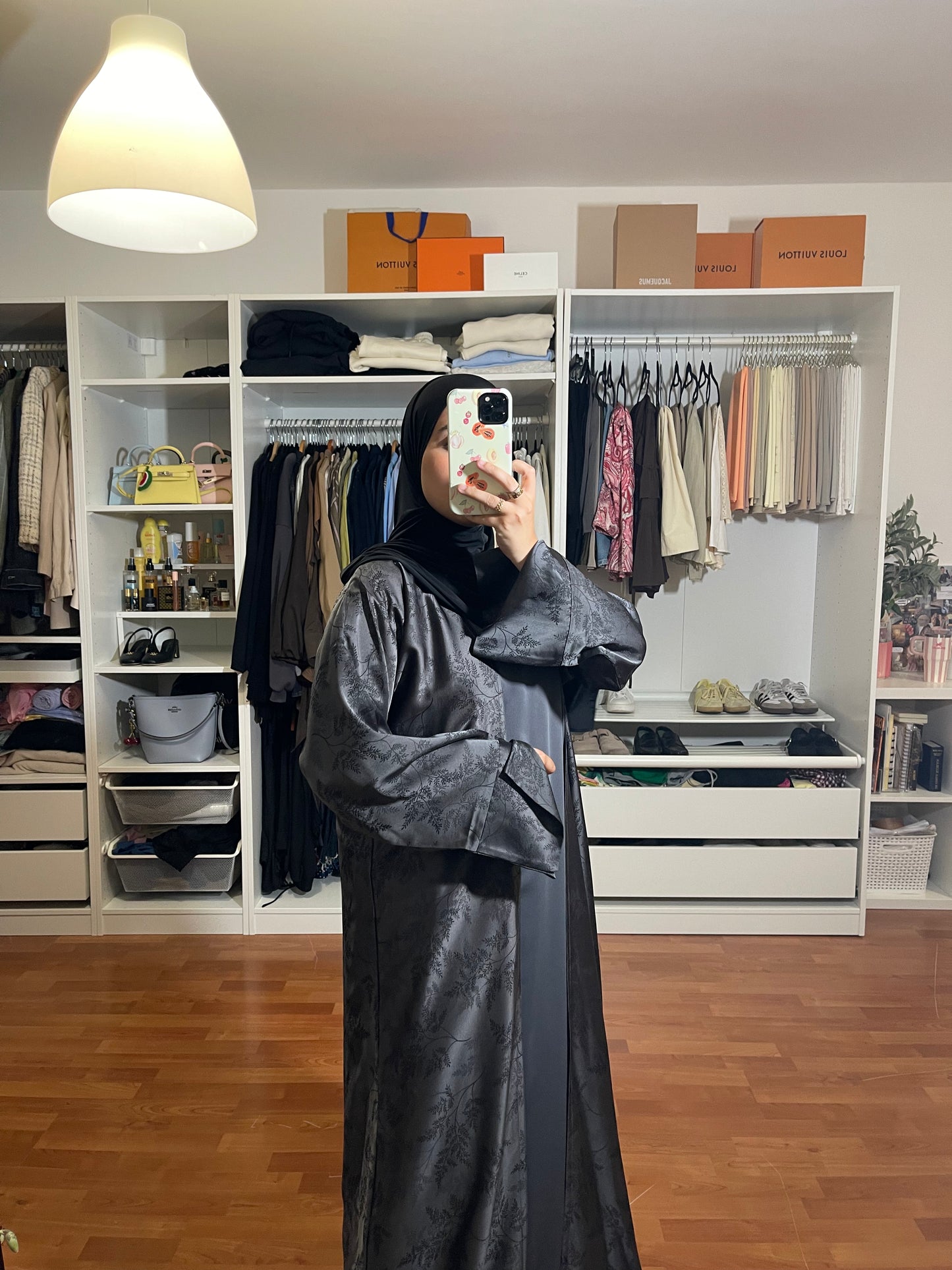 Abaya Malak (Kimono + Onderjurk) - Grijs