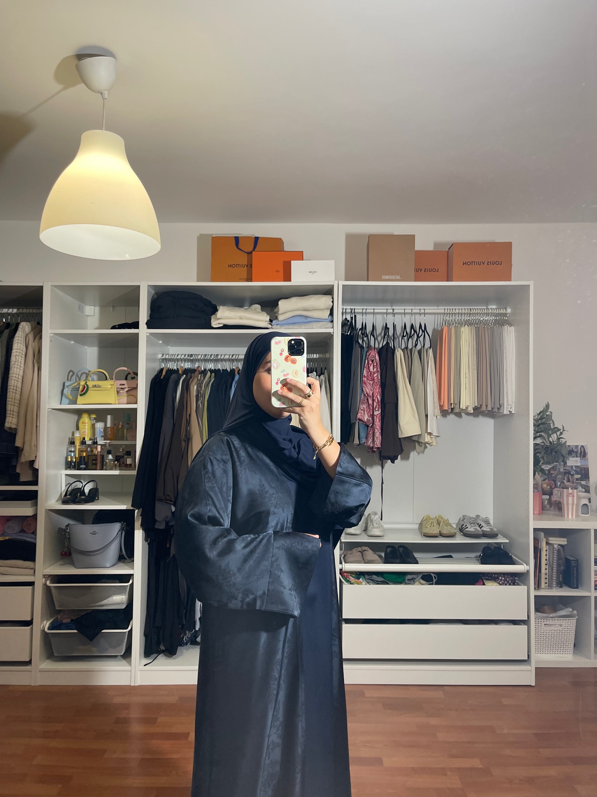 Abaya Malak (Kimono + Onderjurk) - Marineblauw - HADIYAA