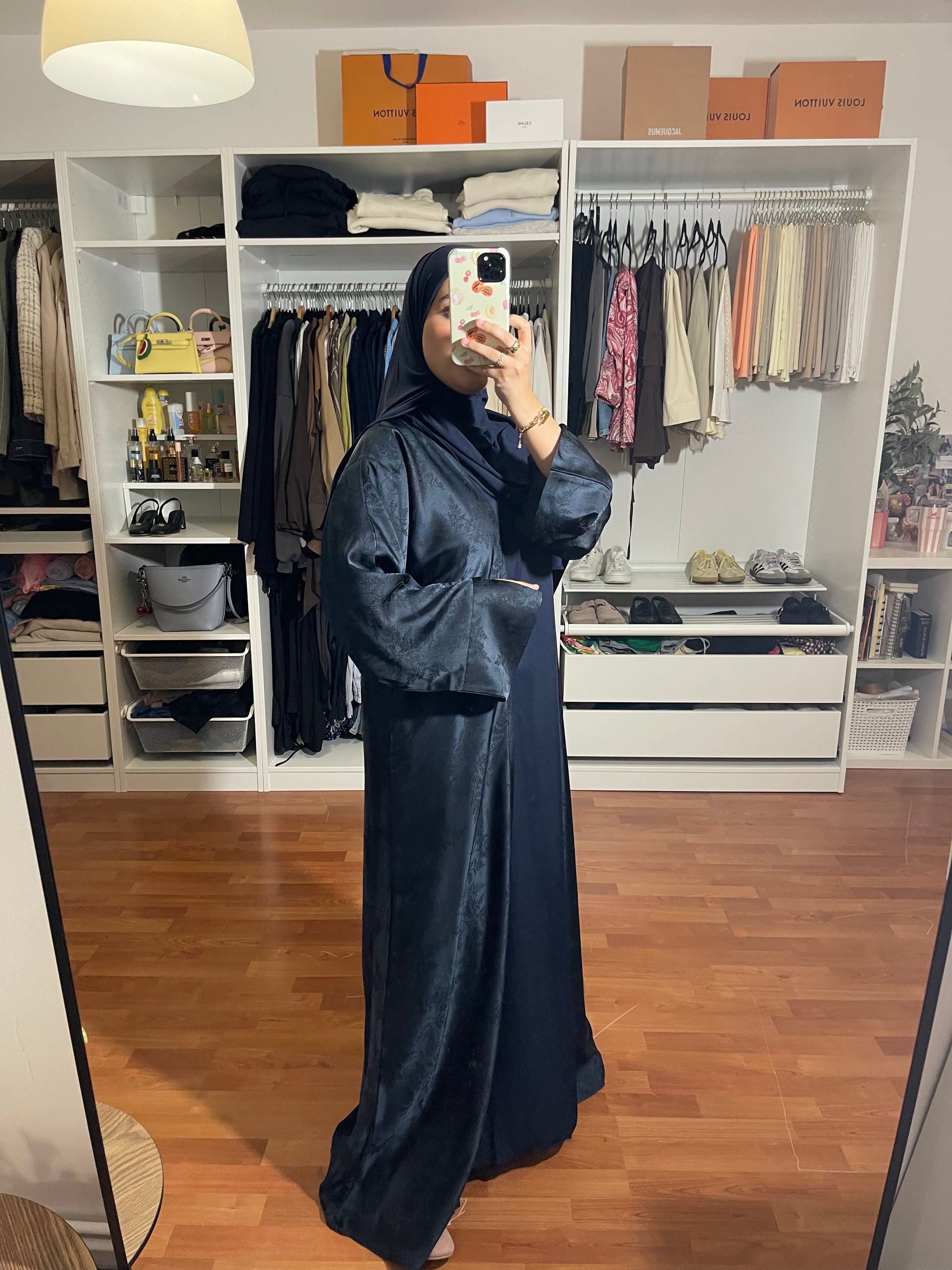 Abaya Malak (Kimono + Onderjurk) - Marineblauw - HADIYAA