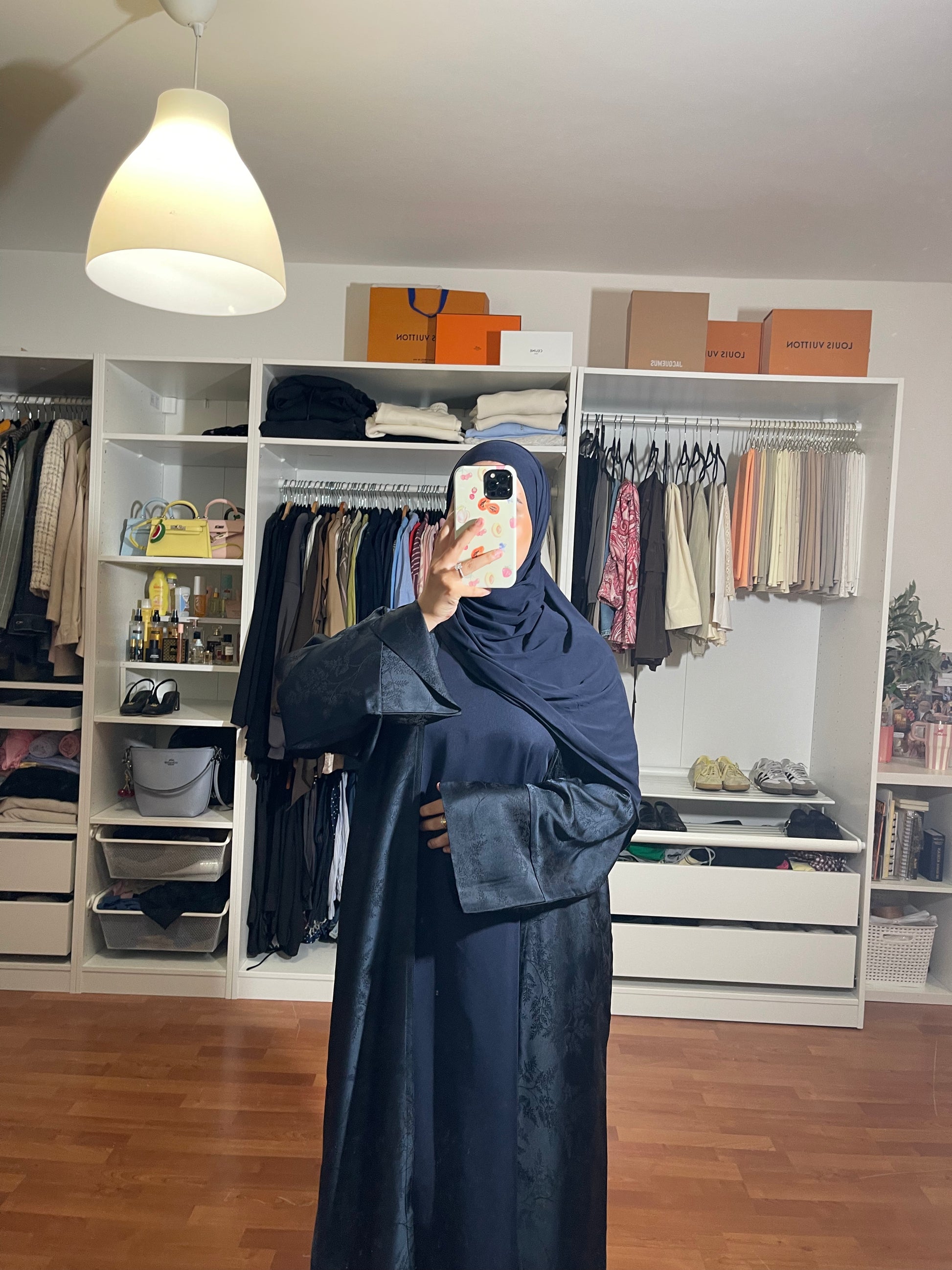 Abaya Malak (Kimono + Onderjurk) - Marineblauw - HADIYAA