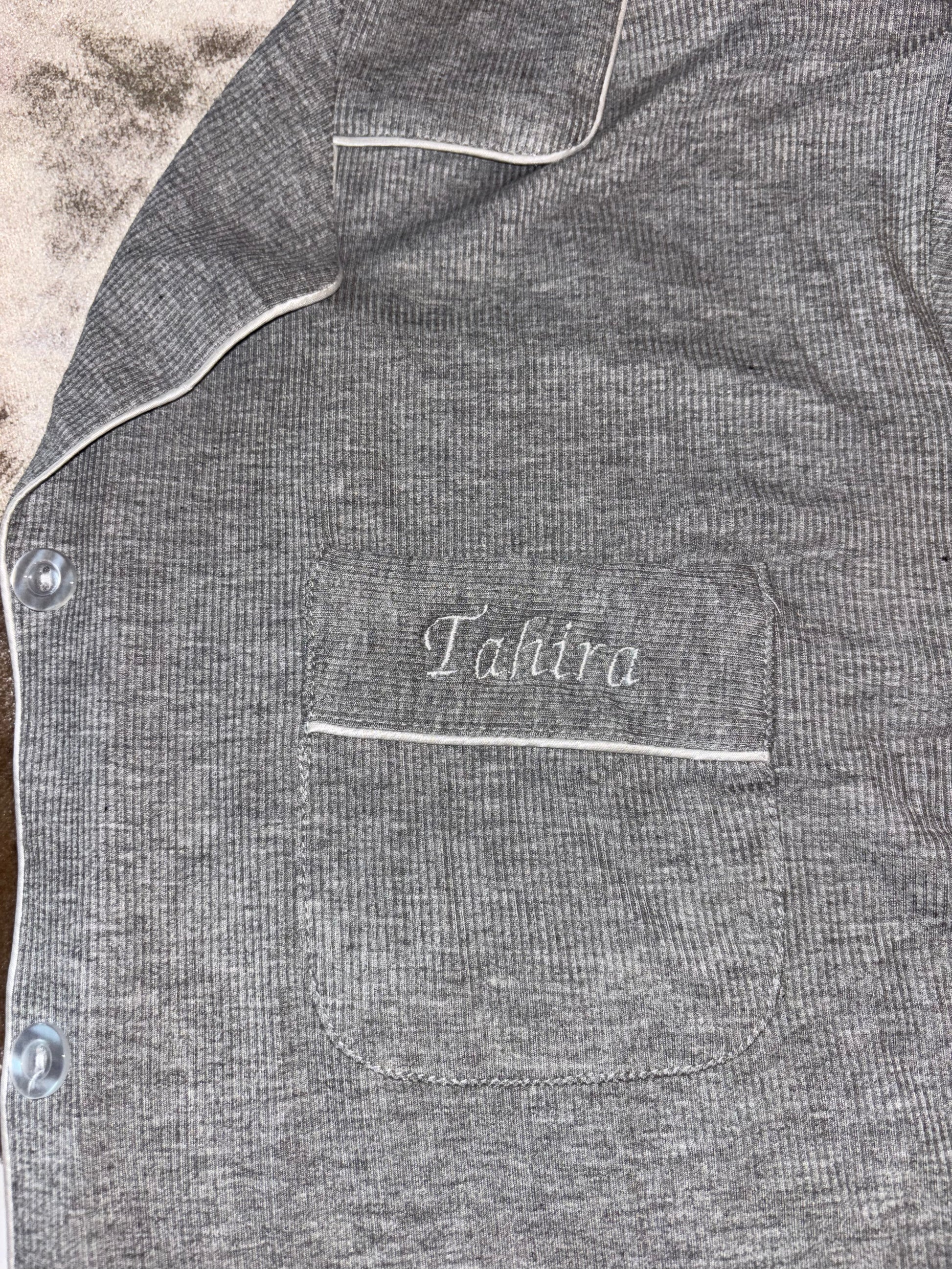 Gepersonaliseerde Luxe Zachte Modal Pyjama - Grijs - HADIYAA