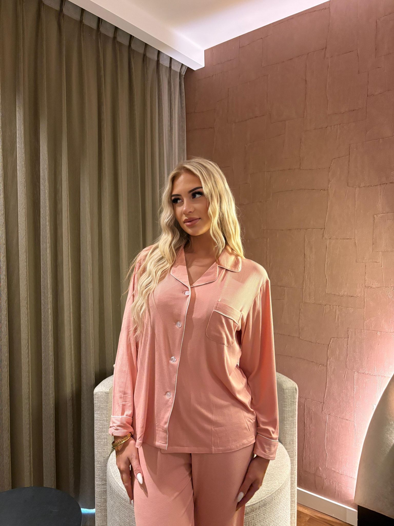 Gepersonaliseerde Luxe Zachte Modal Pyjama - Roos - HADIYAA