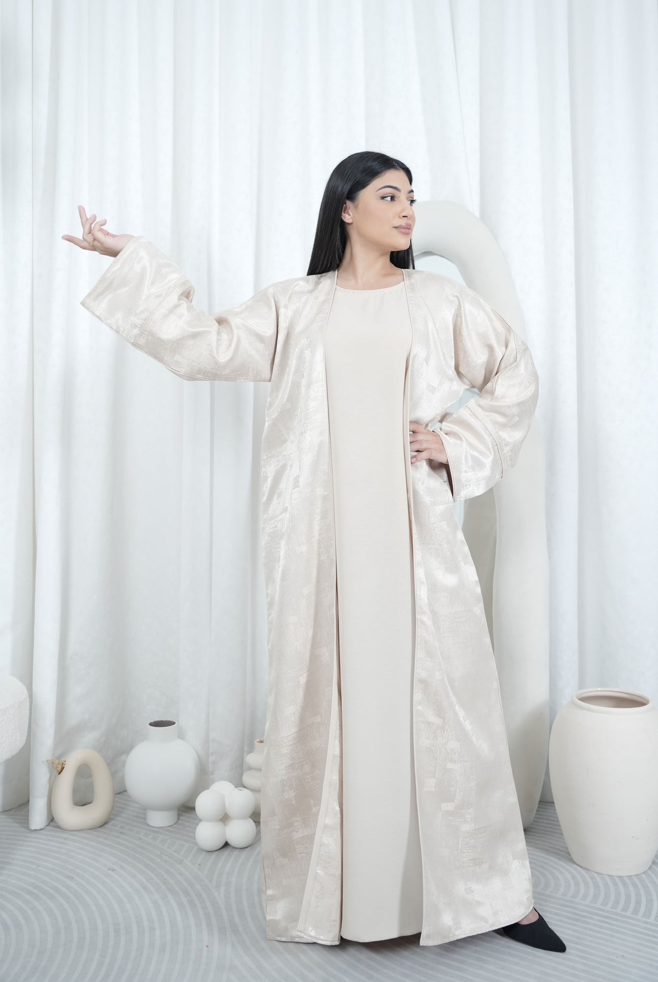 Abaya (Kimono + Onderjurk) - Beige