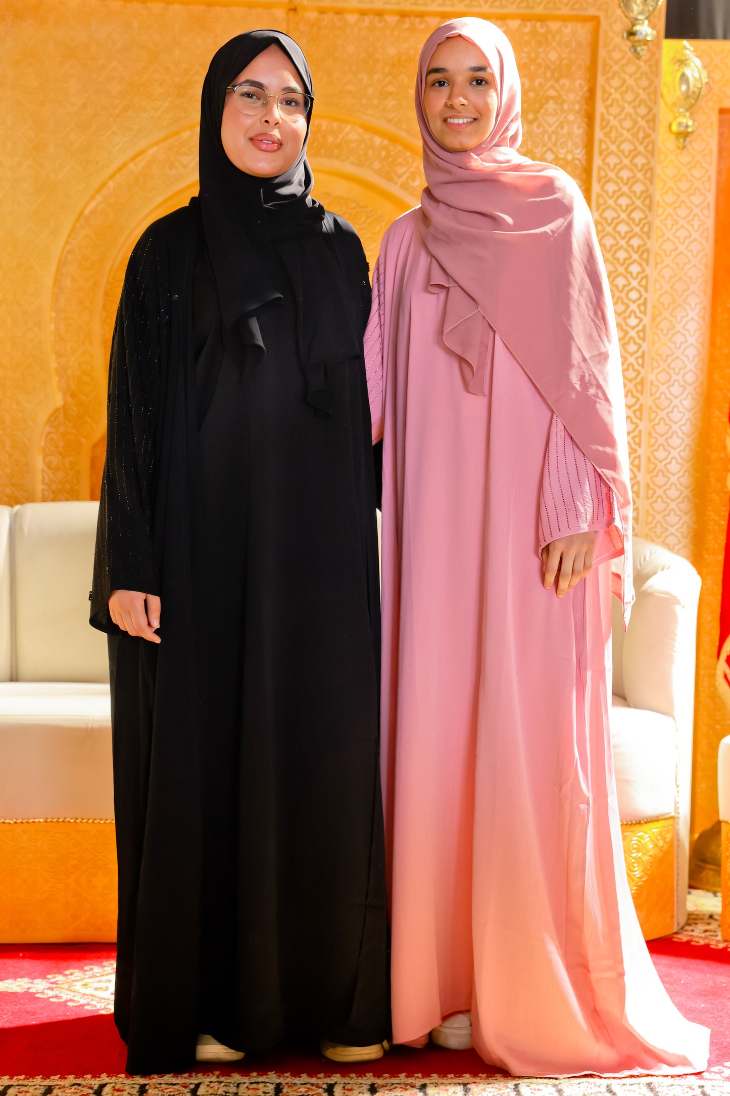 Abaya Sara - Roos/Zwart