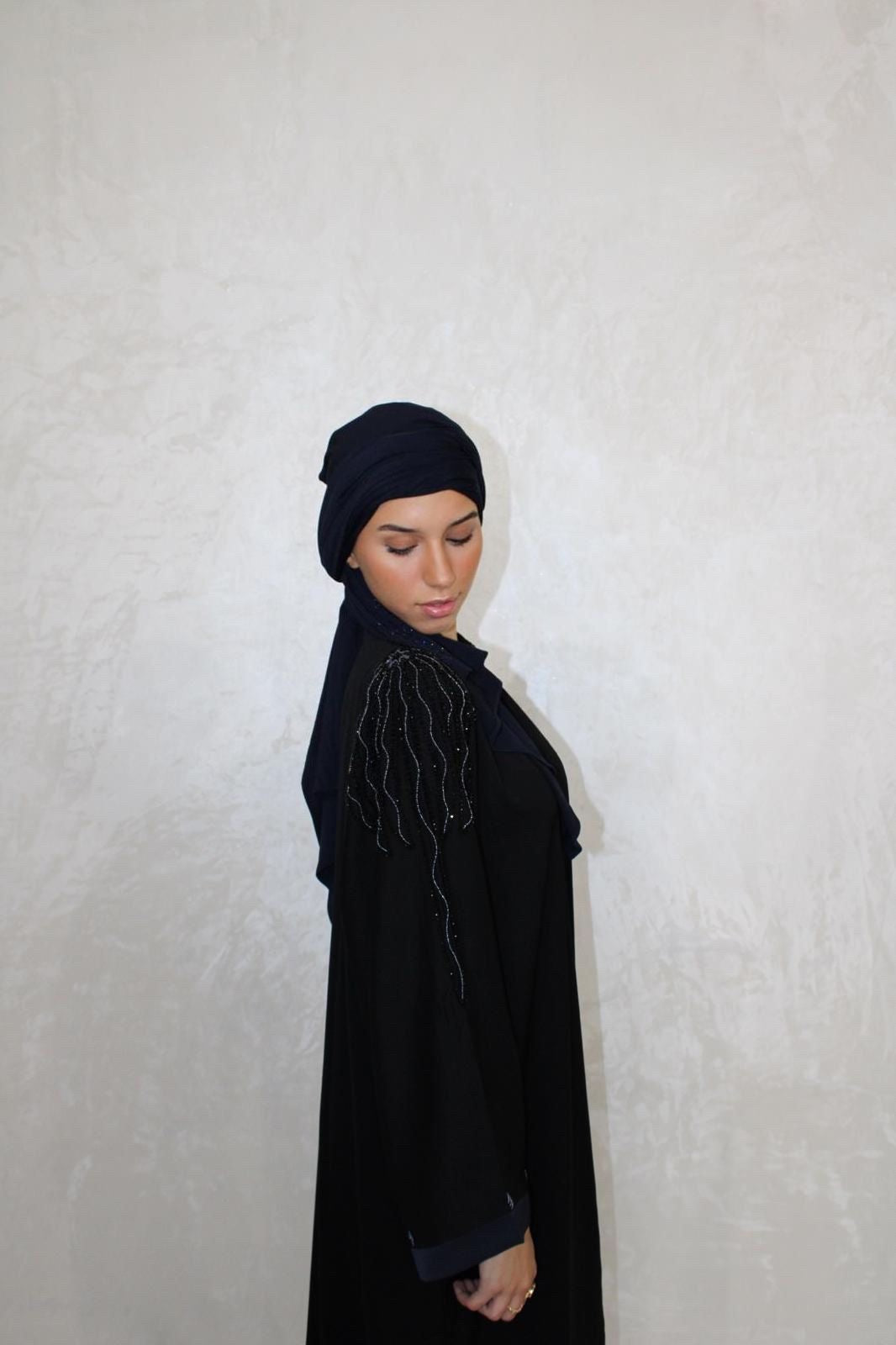 Abaya Inas Noir/Bleu