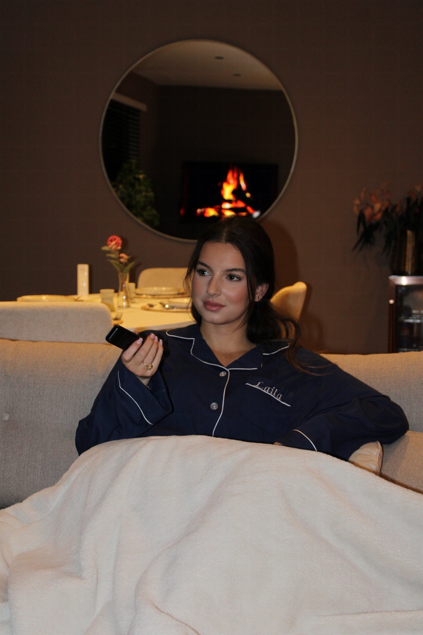 Gepersonaliseerde Luxe Zachte Modal Pyjama - Marineblauw