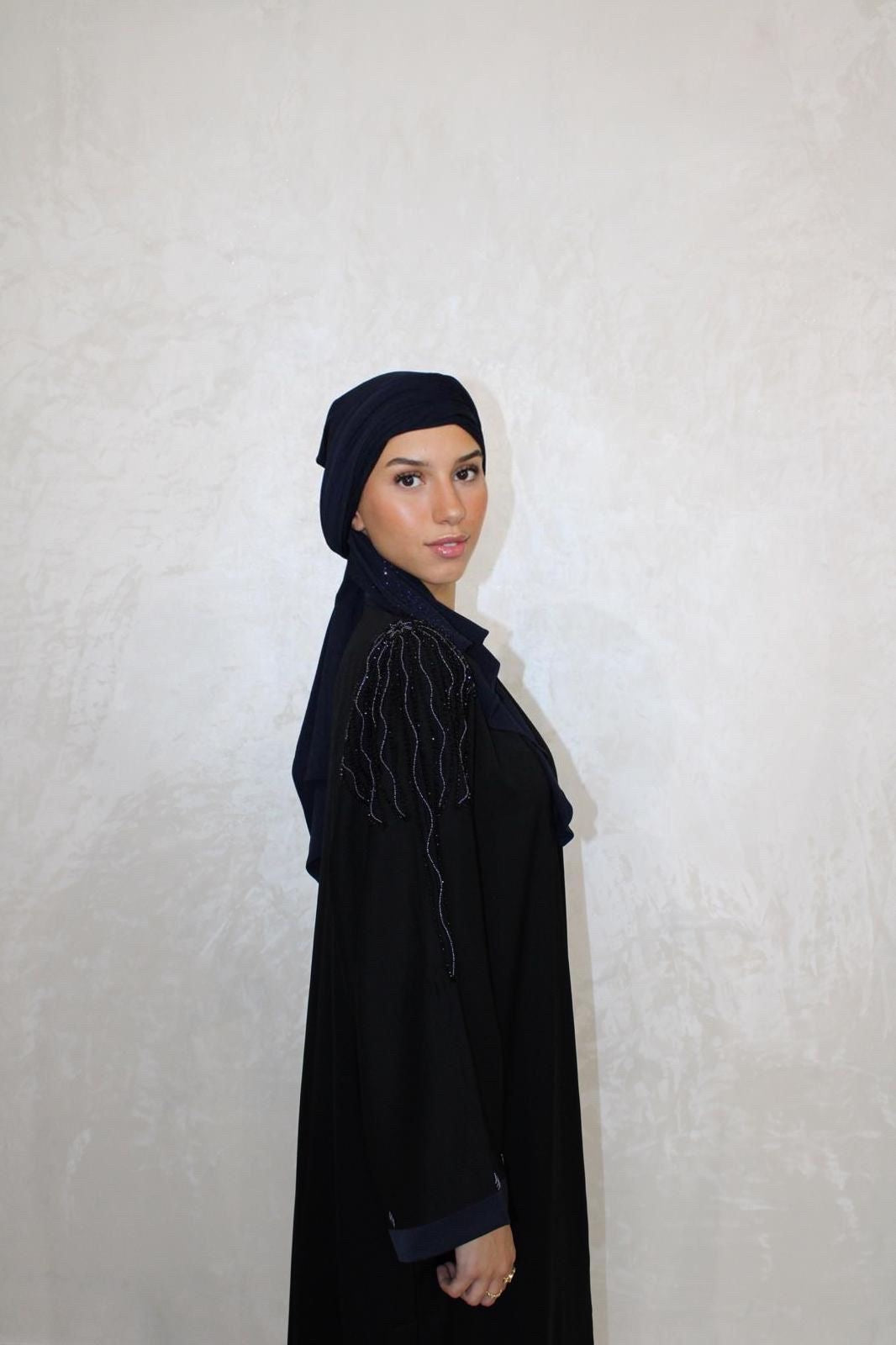 Abaya Inas Noir/Bleu