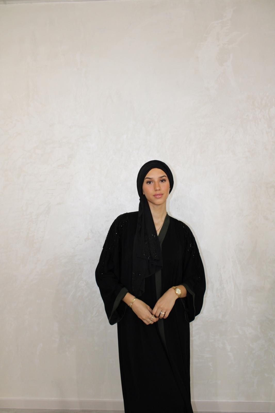 Abaya Nour Zwart/Groen