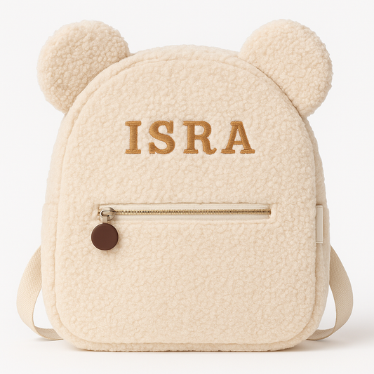 Geborduurde Teddy Rugzak - Créme