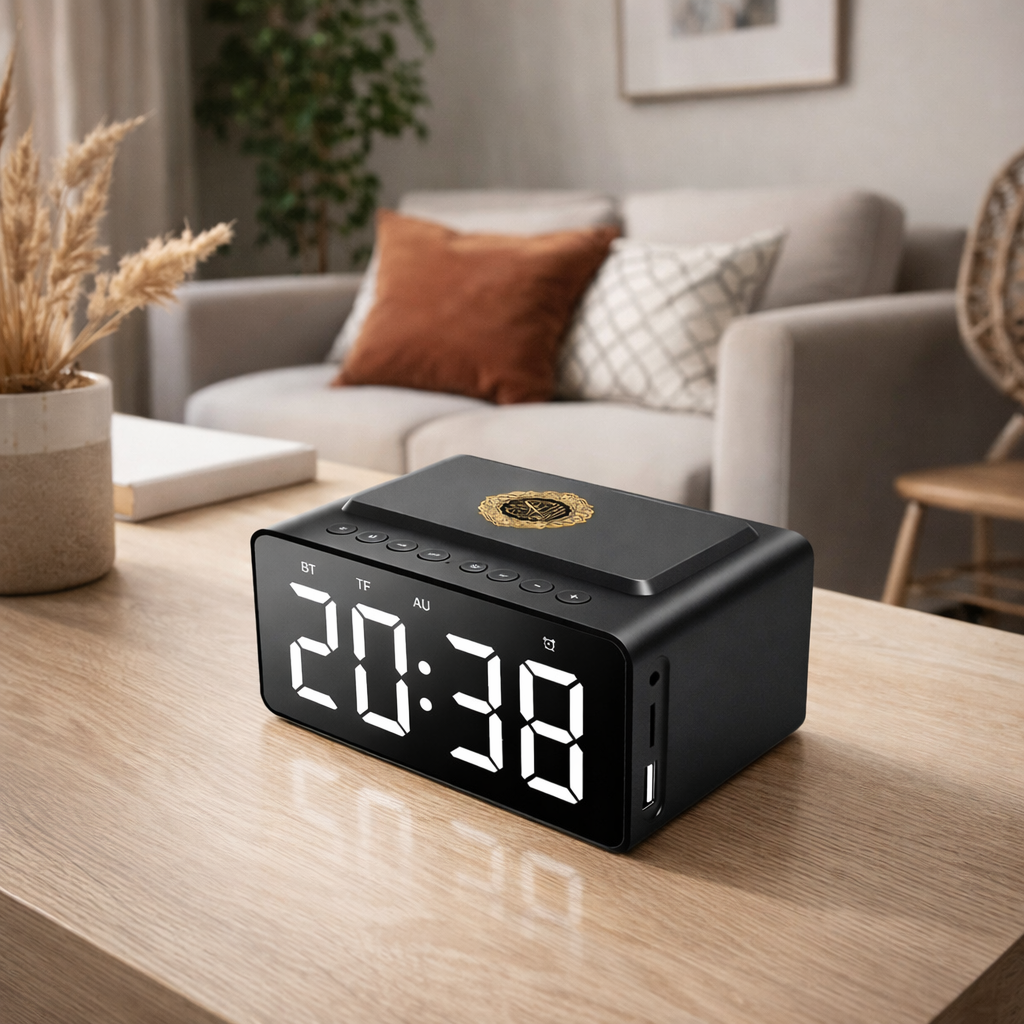 Draadloze Adhanklok Met Volledige Koran - Zwart