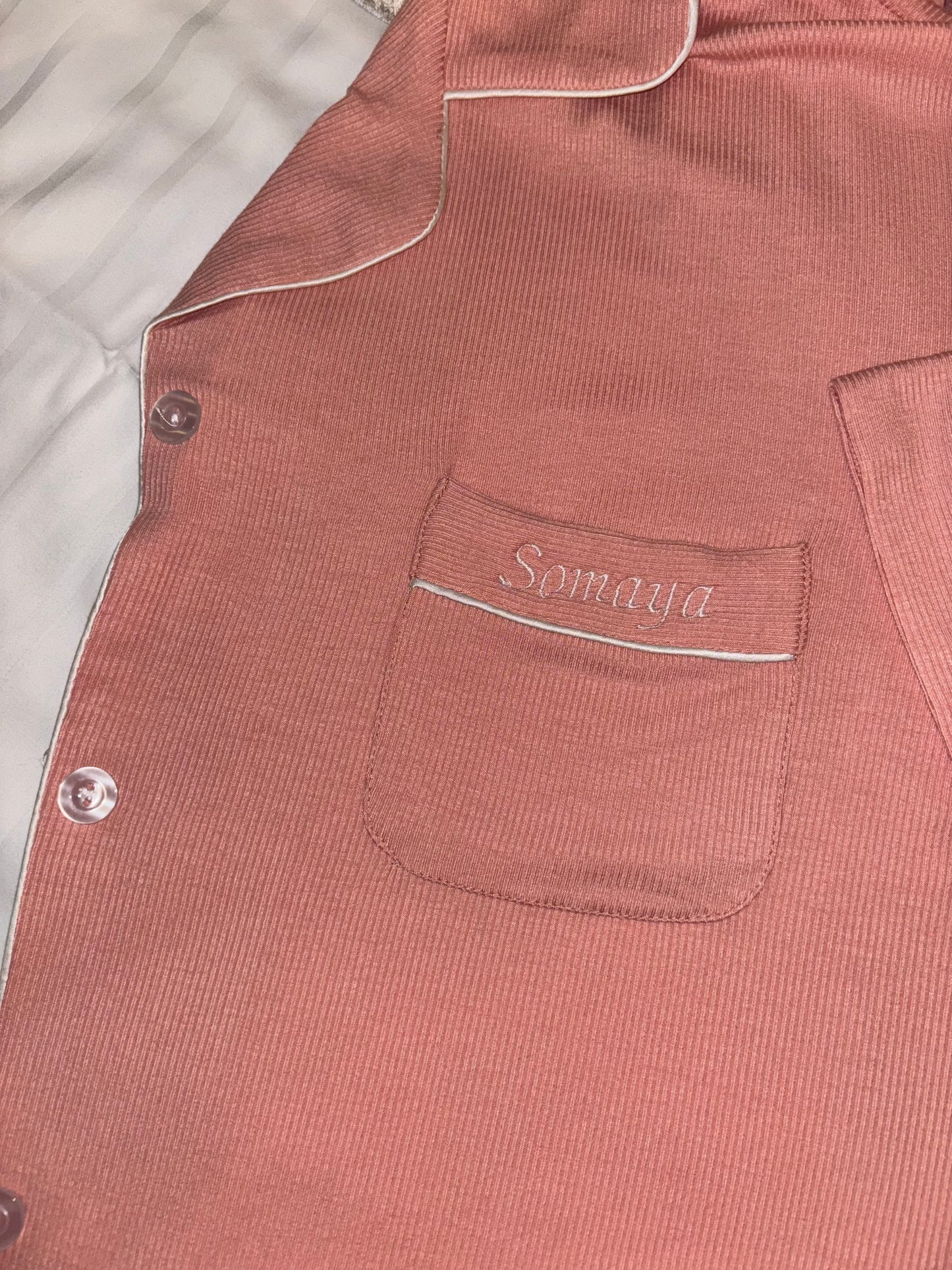 Gepersonaliseerde Luxe Zachte Modal Pyjama - Roos