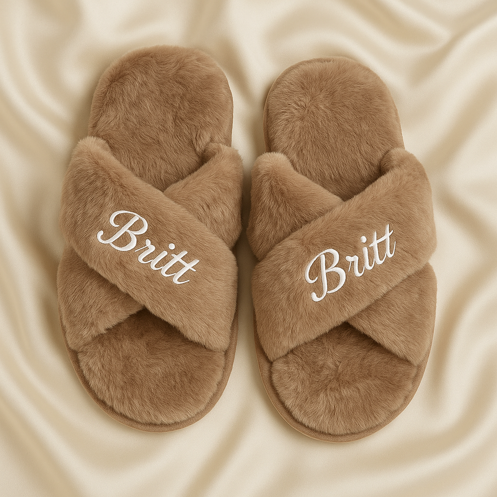 Chaussons Personnalisés à Bretelles Croisées Blanc